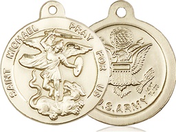 [0342KT2] 14kt Gold Saint Michael Army Medal