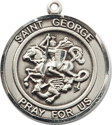 [7040RDSS] Sterling Silver Saint George Medal