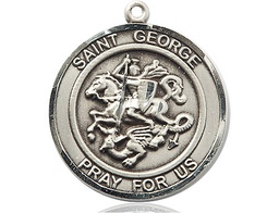 [7040RDSS] Sterling Silver Saint George Medal
