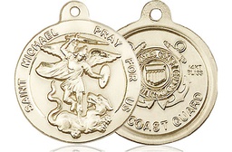 [0342KT3] 14kt Gold Saint Michael Coast Guard Medal