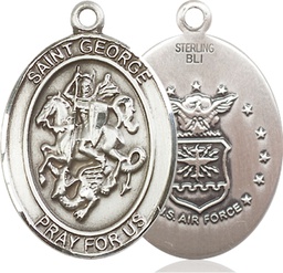 [7040SS1] Sterling Silver Saint George Air Force Medal