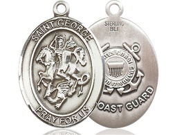 [7040SS3] Sterling Silver Saint George Coast Guard Medal