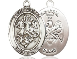 [7040SS5] Sterling Silver Saint George National Guard Medal