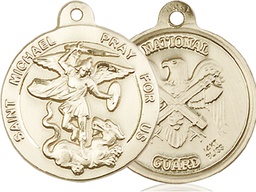 [0342KT5] 14kt Gold Saint Michael National Guard Medal