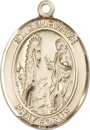 [7041GF] 14kt Gold Filled Saint Genevieve Medal