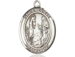 [7041SS] Sterling Silver Saint Genevieve Medal