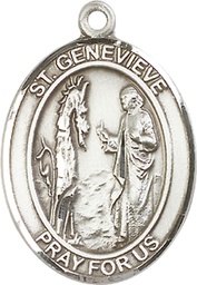 [7041SS] Sterling Silver Saint Genevieve Medal