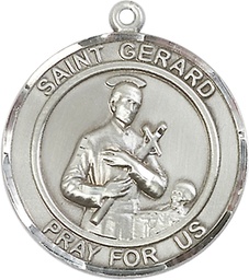 [7042RDSS] Sterling Silver Saint Gerard Medal