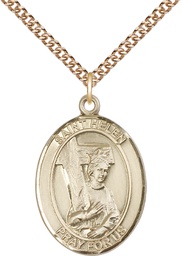 [7043GF/24GF] 14kt Gold Filled Saint Helen Pendant on a 24 inch Gold Filled Heavy Curb chain