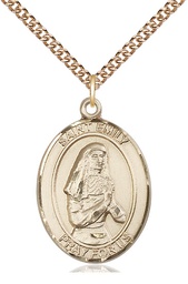 [7047GF/24GF] 14kt Gold Filled Saint Emily de Vialar Pendant on a 24 inch Gold Filled Heavy Curb chain
