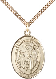 [7050GF/24GF] 14kt Gold Filled Saint James the Greater Pendant on a 24 inch Gold Filled Heavy Curb chain