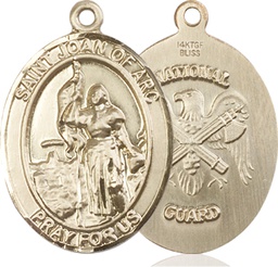 [7053GF5] 14kt Gold Filled Saint Joan of Arc National Guard Medal