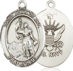 [7053SS6] Sterling Silver Saint Joan of Arc Navy Medal