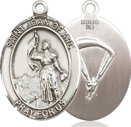 [7053SS7] Sterling Silver Saint Joan of Arc Paratrooper Medal