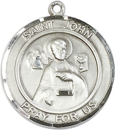 [7056RDSS] Sterling Silver Saint John the Apostle Medal