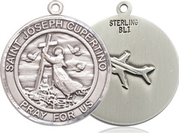 [7057RDSS] Sterling Silver Saint Joseph of Cupertino Medal