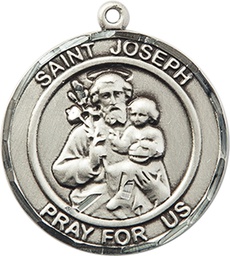 [7058RDSS] Sterling Silver Saint Joseph Medal