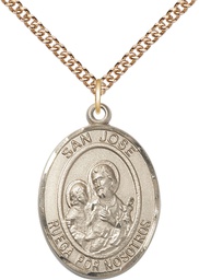 [7058SPGF/24GF] 14kt Gold Filled San Jose Pendant on a 24 inch Gold Filled Heavy Curb chain