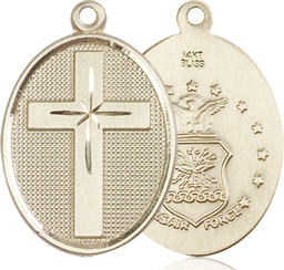 [0783KT1] 14kt Gold Cross Air Force Medal