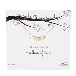[RO-223141] 18&quot;L Many Hearts Necklace - Of Two;Sterling Silver; Carded