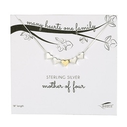 [RO-223143] 18"L Many Hearts Necklace - Of Four;Sterling Silver; Card