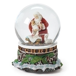 [RO-35392] 5.5&quot;H Mus Kneeling Santa - Glitterdome
