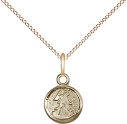 [2340GF/18GF] 14kt Gold Filled Guardian Angel Pendant on a 18 inch Gold Filled Light Curb chain