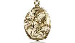 [3000KT] 14kt Gold Madonna &amp; Child Medal