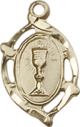 [3019KT] 14kt Gold Communion Medal