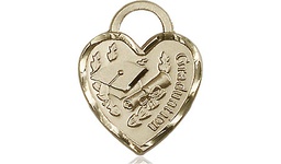 [3206KT] 14kt Gold Graduation Heart Medal