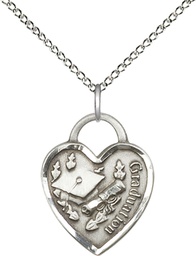 [3206SS/18SS] Sterling Silver Graduation Heart Pendant on a 18 inch Sterling Silver Light Curb chain