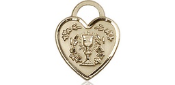 [3404KT] 14kt Gold Communion Heart Medal