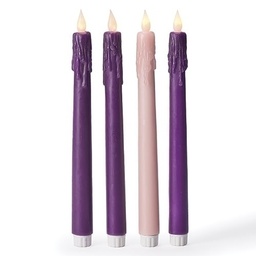 [RO-35889] 4pc St 10.25" Led Advent Cndls - Christmas - Christmas